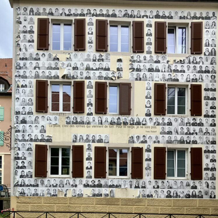 Wall of Pasted Portraits on Rue de la Ronde — Street art in La Chaux-de-Fonds
