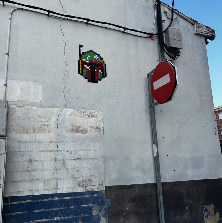 Mandalorian Helmet Mosaic — Street art by Astro Boy in Beniarbeig
