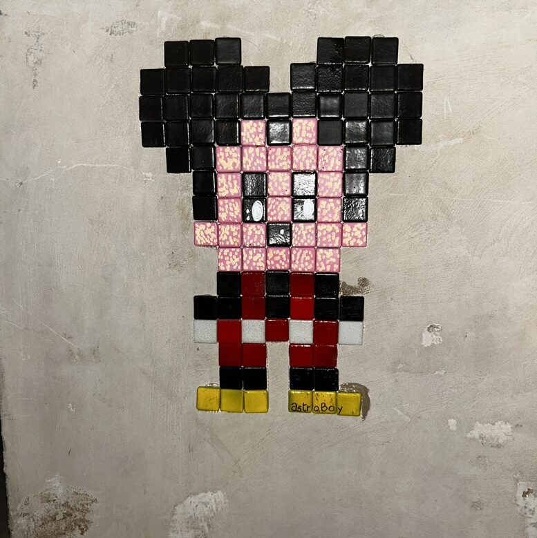 Mickey Mouse in Tile Mosaic — Street art by Astro Boy in Beniarbeig