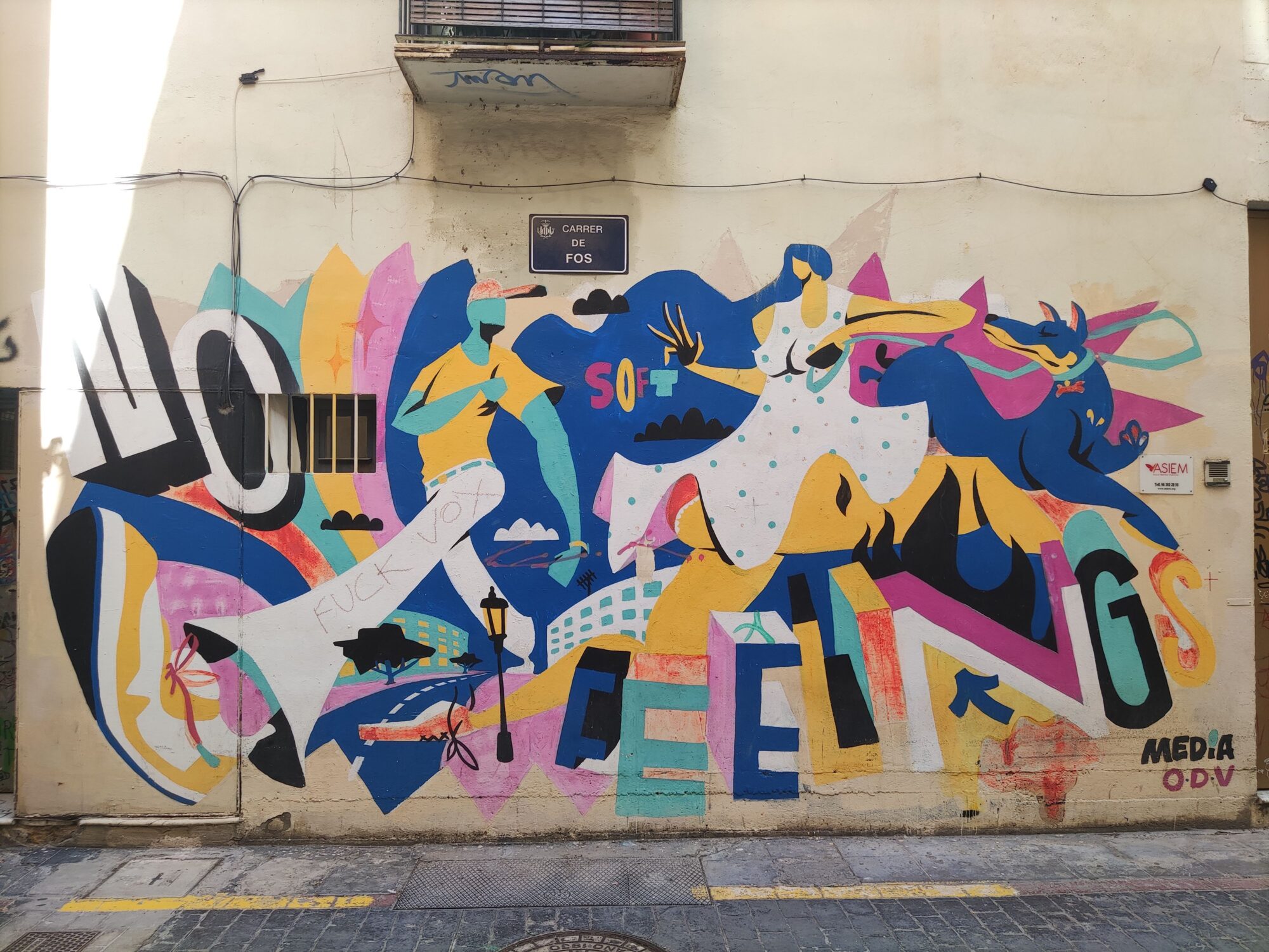No Soft Feelings, cavalier et taureau — Street art à València