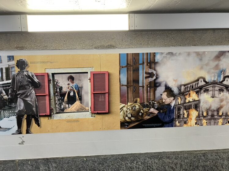 Quai 6 2/3, photomontages de Plonk & Replonk — Street art à La Chaux-de-Fonds