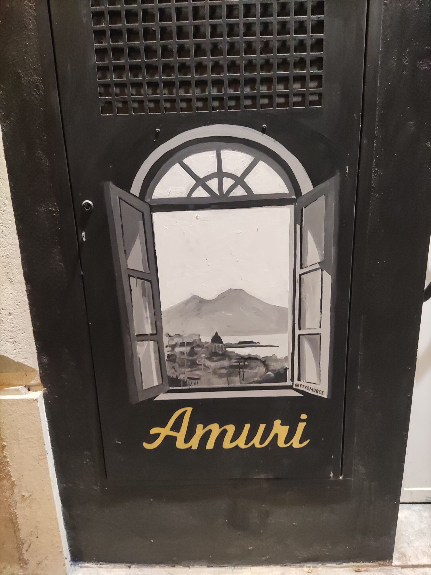 Window Opening onto Vesuvius — Street art by Piyomuros in València