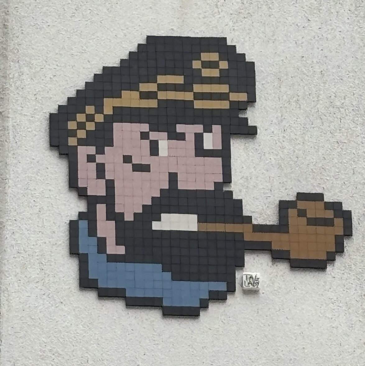 Captain Haddock with His Pipe — Street art by Tag Lady in La Rochelle