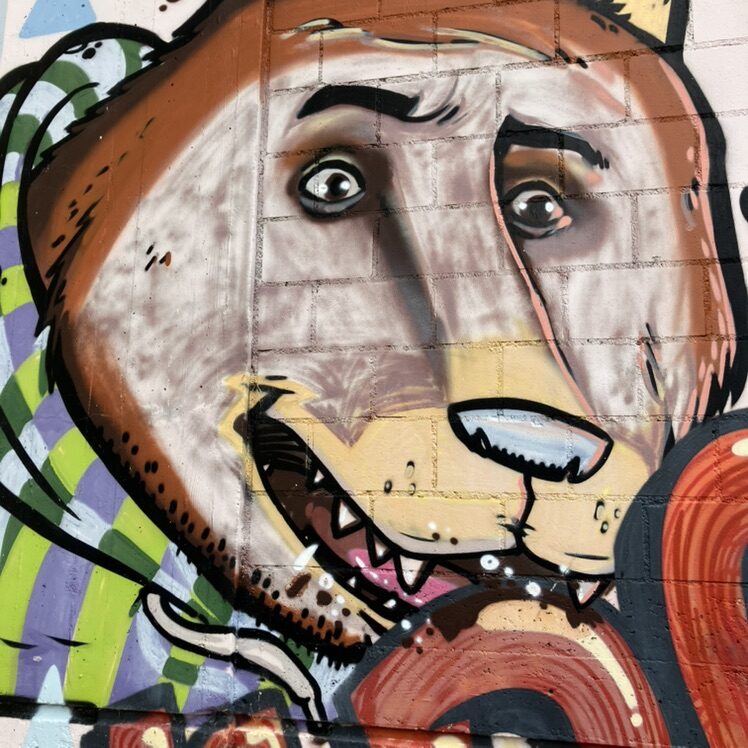The Dog and the Calf, by BTC — Street art in La Chaux-de-Fonds