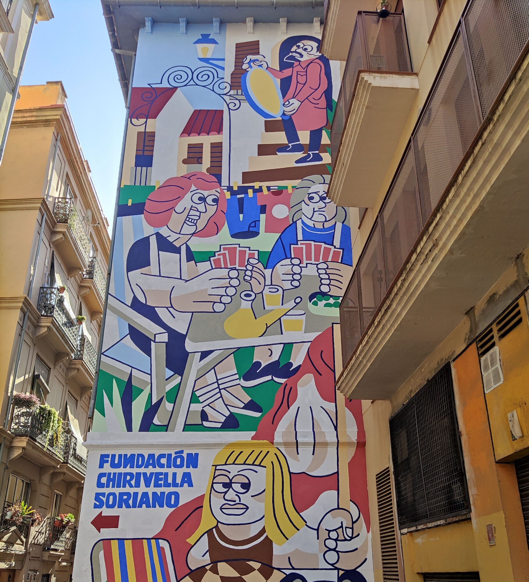 Scènes de voisinage au trait bleu — Street art à València
