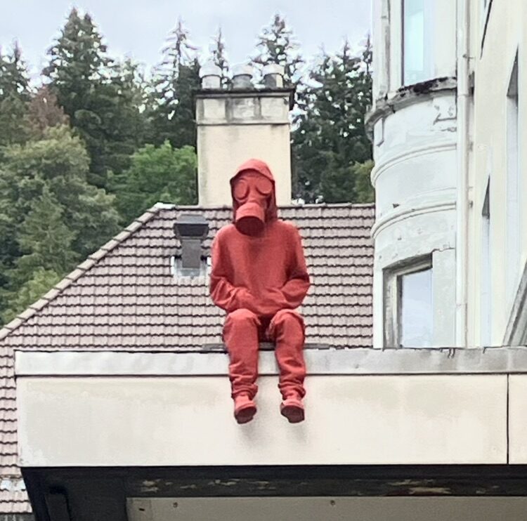 The Gassed Child — Street art by James Colomina in Le Locle