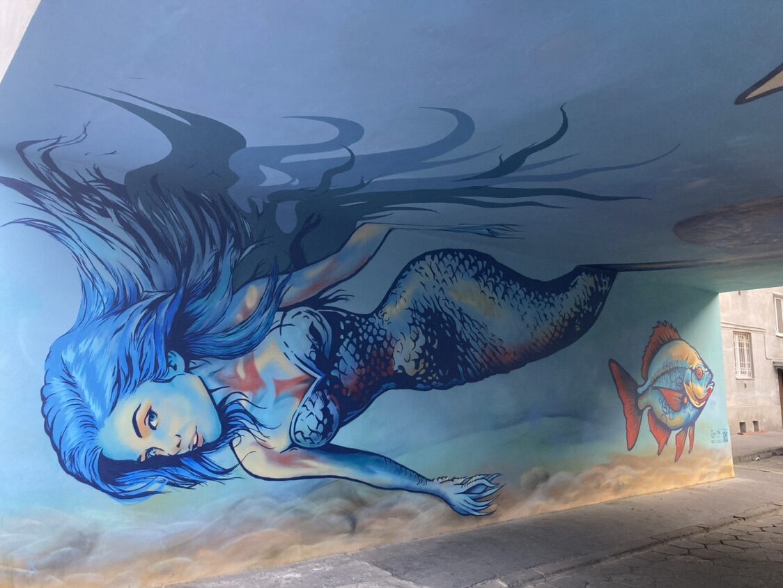Syrena, la sirène du passage — Street art de Taki Myk à Warsaw