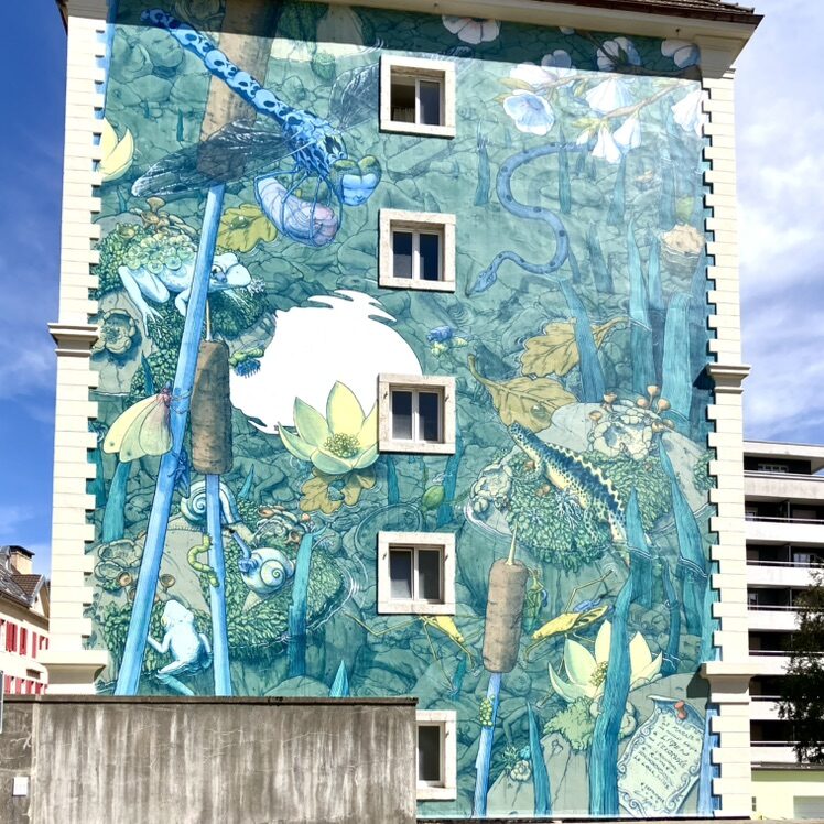 The Marsh, Liqen's Dragonfly — Street art by Liqen in Le Locle