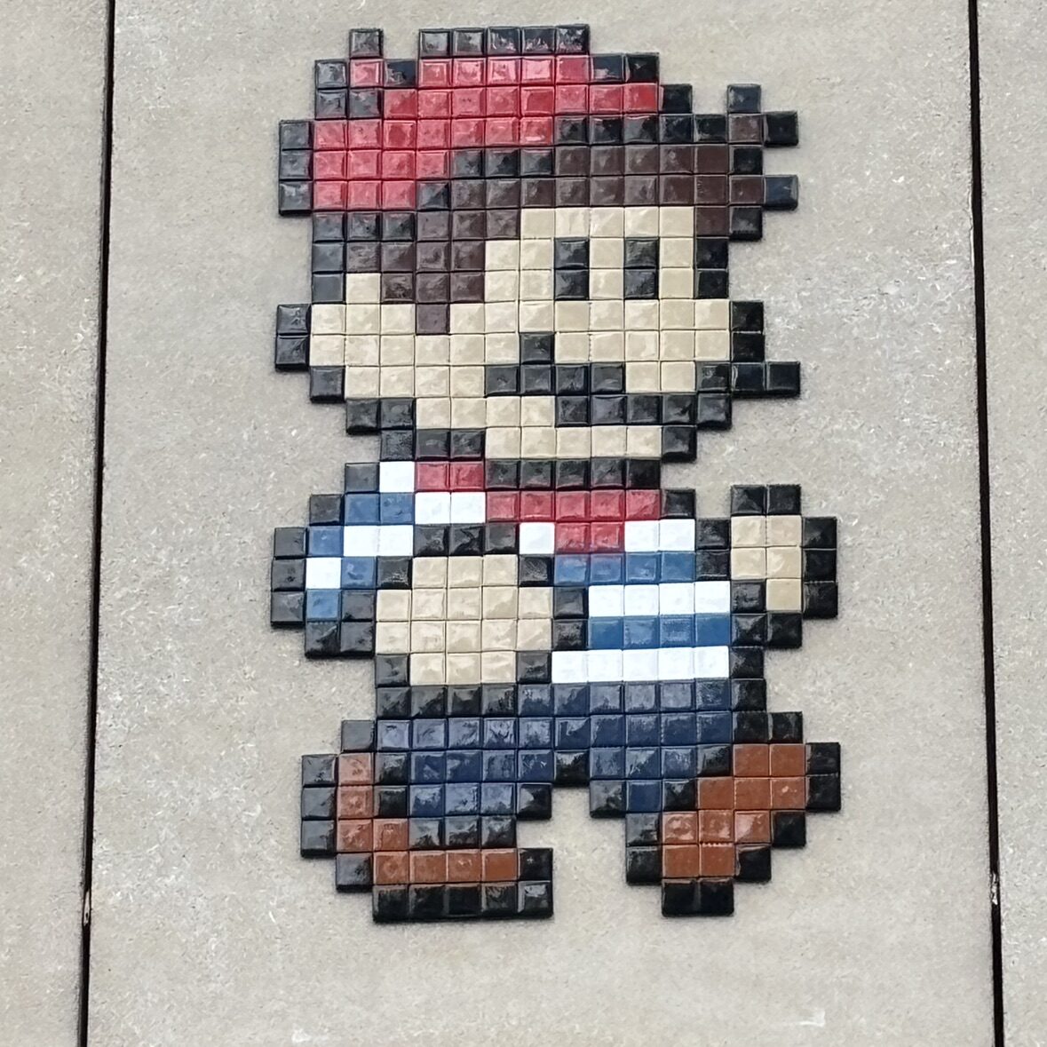 Mario in Mosaic — Street art by IN THE WOUP in Paris