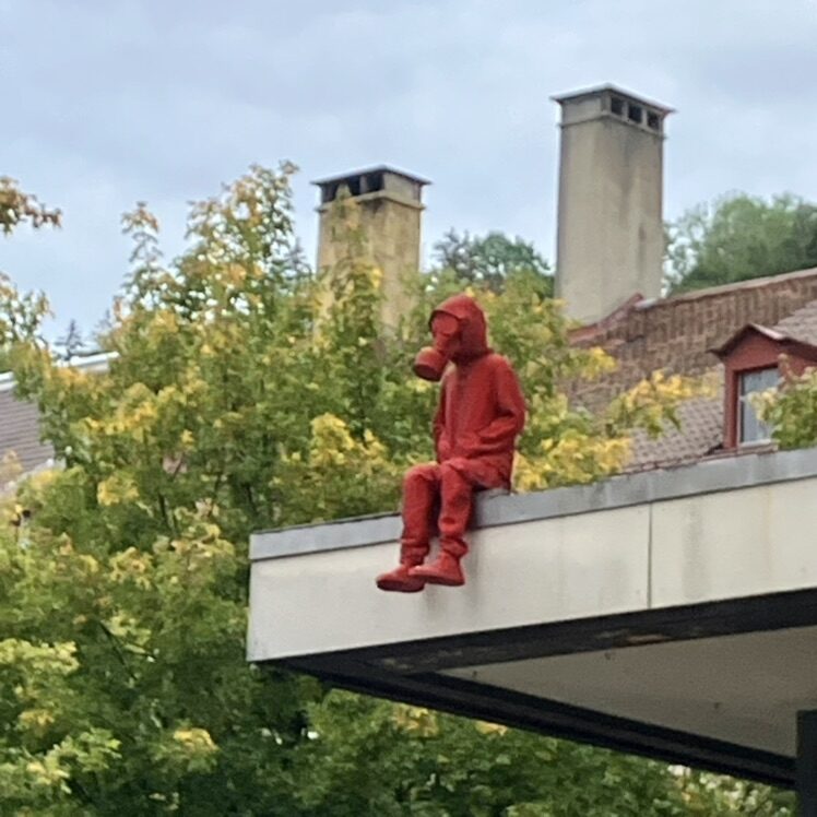 The Gassed Child — Street art by James Colomina in Le Locle
