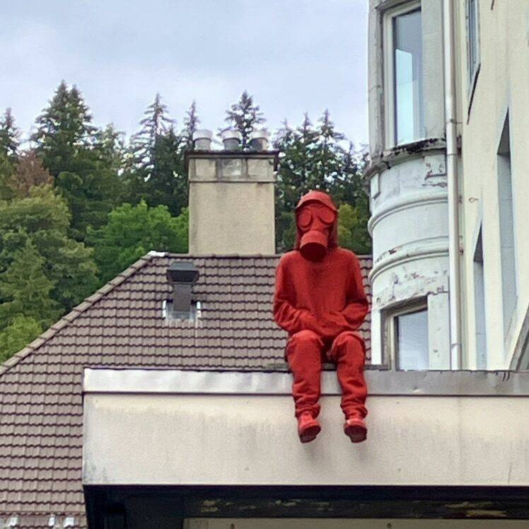 The Gassed Child — Street art by James Colomina in Le Locle