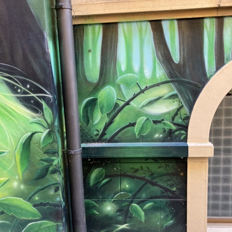 Bouquetins sur l'éperon rocheux — Street art à Neuchâtel