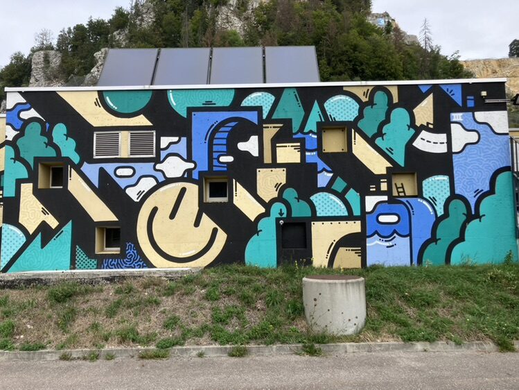 Connection — Street art by DRÜ EGG in Le Locle