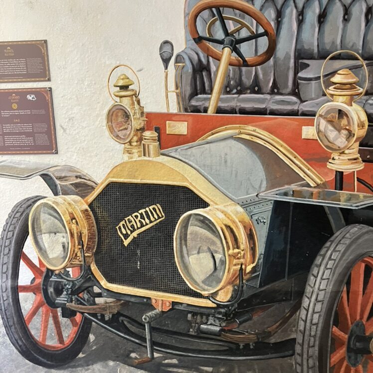 Vintage Car under the Archway — Street art in Neuchâtel