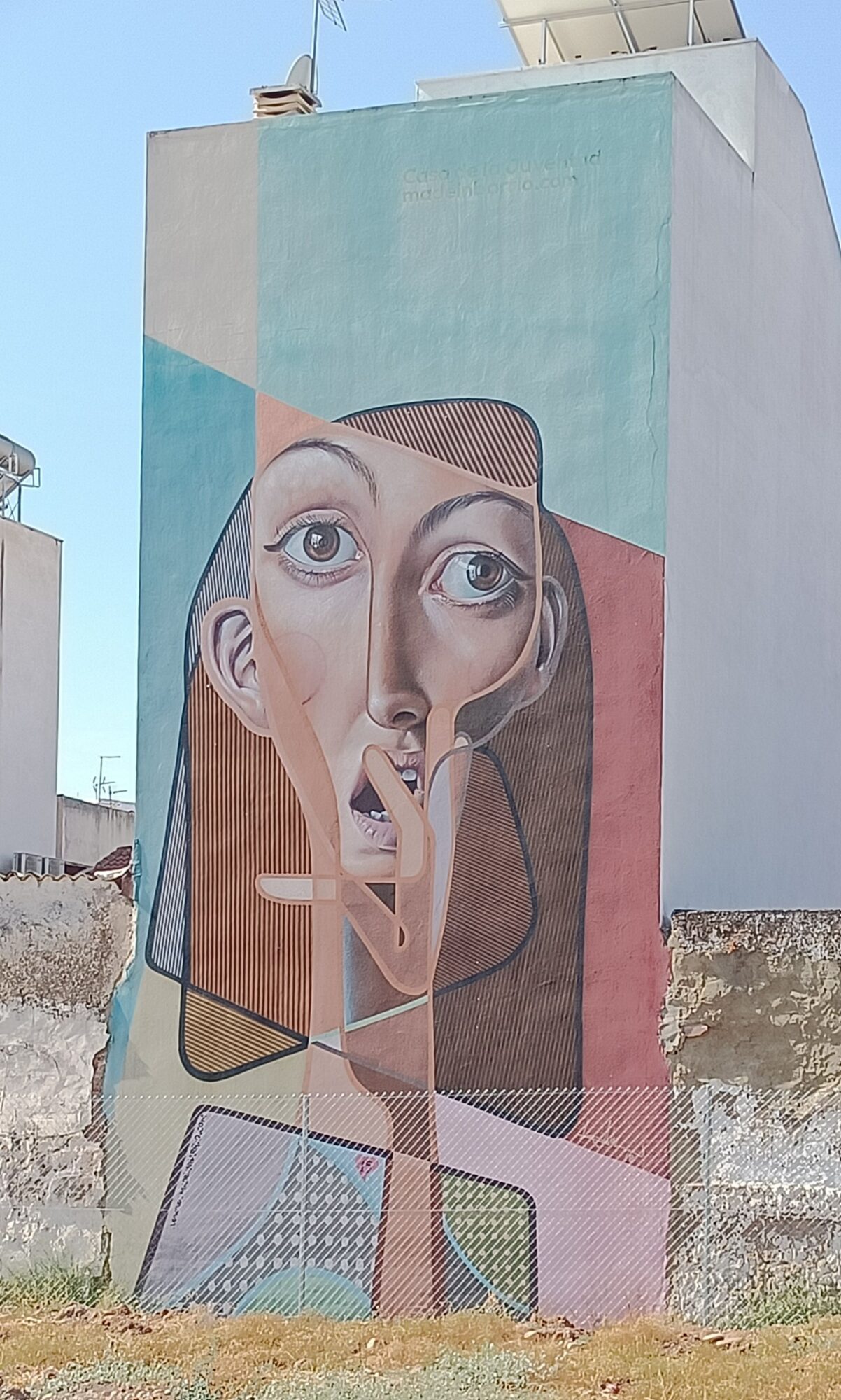 Belin's fragmented face in Córdoba — Street art by Belin in Córdoba