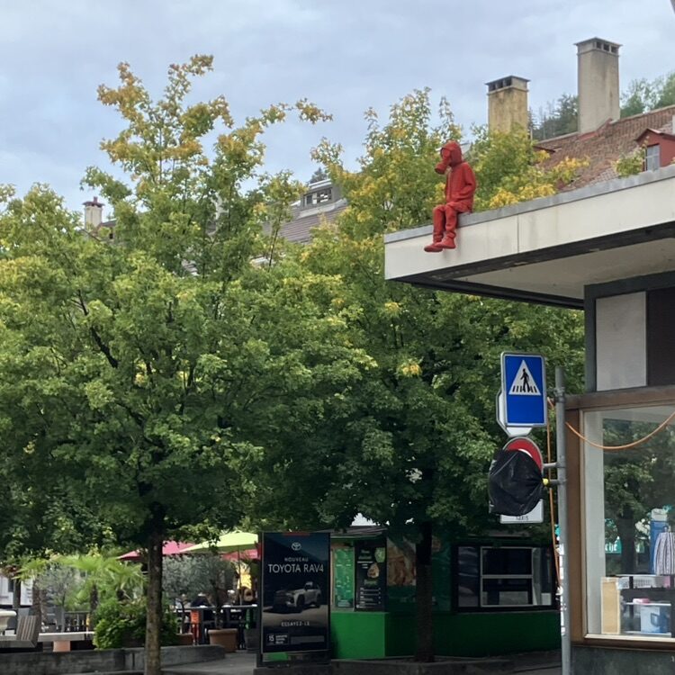 The Gassed Child — Street art by James Colomina in Le Locle