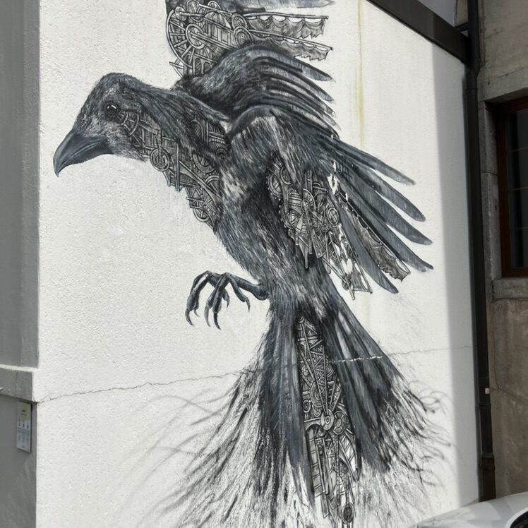 Wounded wing — Street art by Ardif in Le Locle