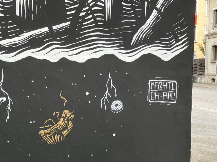 Souffle ancestral — Street art de Mazatl à Le Locle