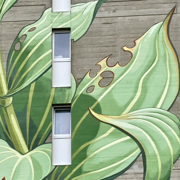 La Grande Gentiane — Street art de Mona Caron à Le Locle