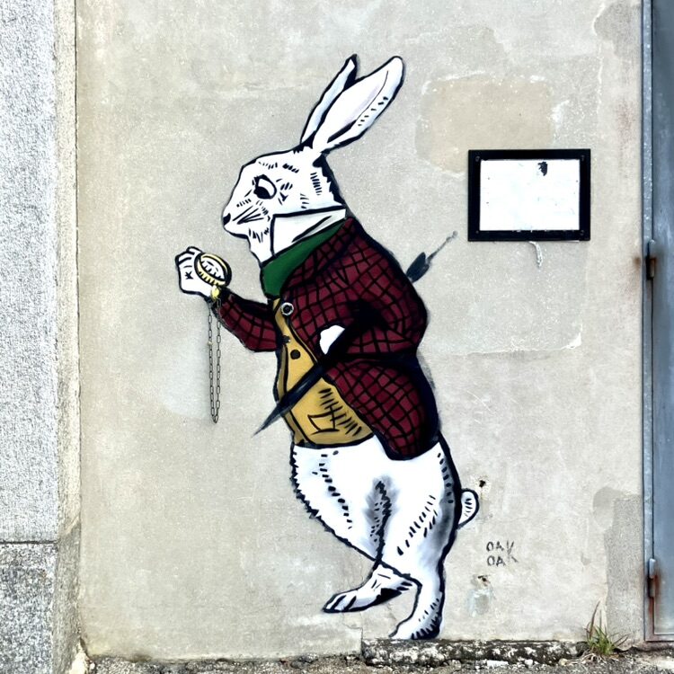 OakOak's White Rabbit — Street art by OakOak in Le Locle