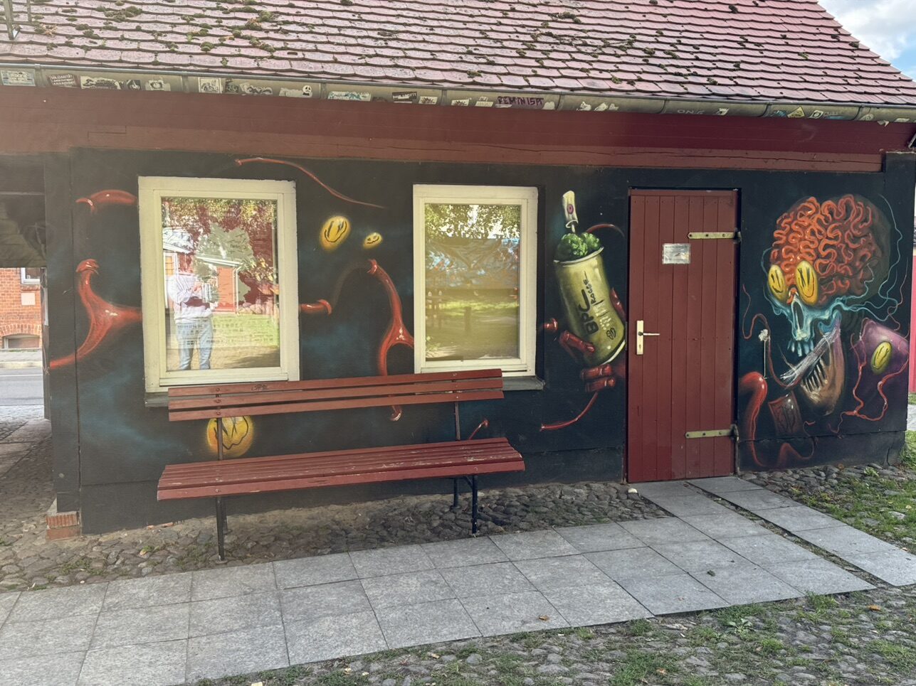 Fantastical Shipwreck with Popeye — Street art by Brain Paint Circle in Greifswald