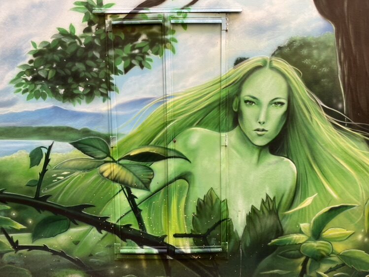 Bouquetins sur l'éperon rocheux — Street art à Neuchâtel