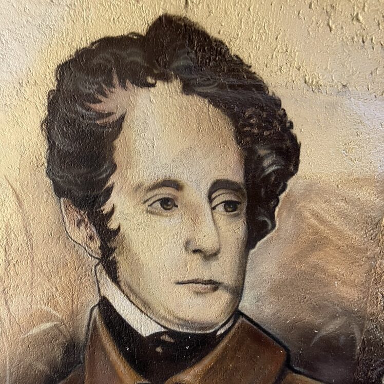 Romantic Portrait in a Frock Coat — Street art in Neuchâtel