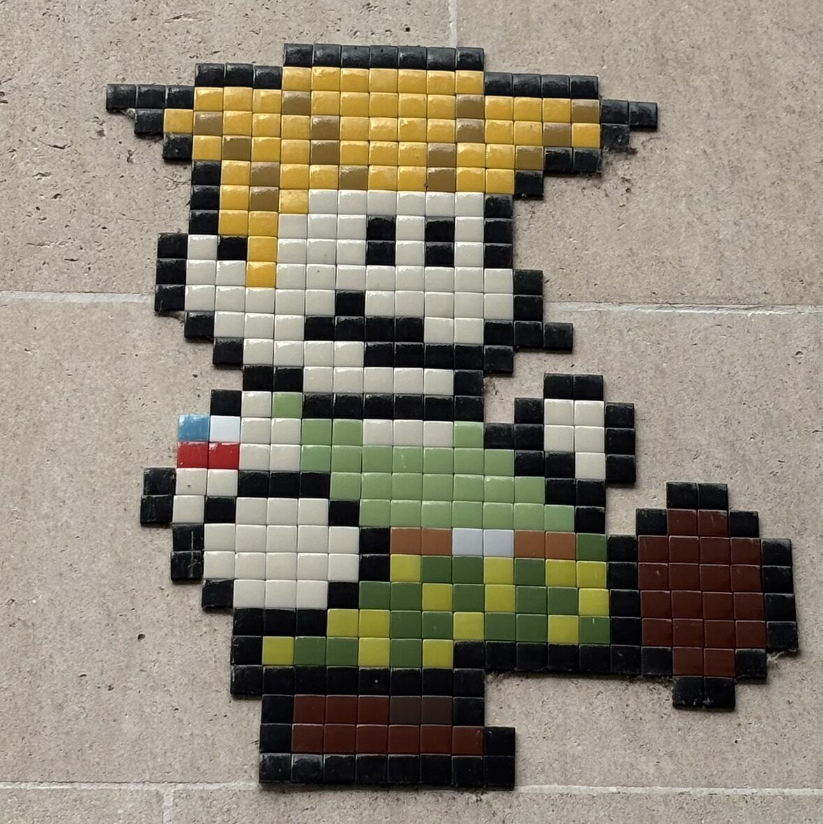 Mario as Street Fighter's Guile — Street art by IN THE WOUP in Orléans