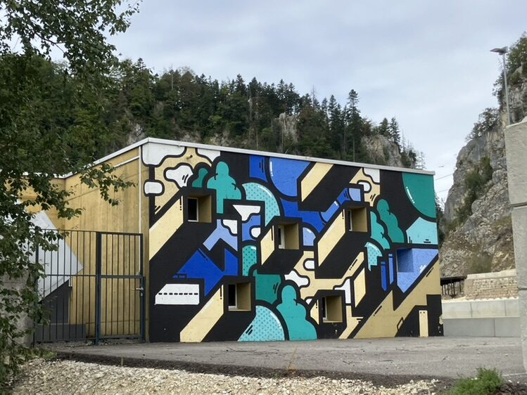 Connection — Street art by DRÜ EGG in Le Locle