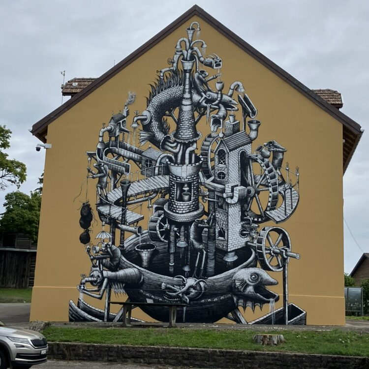 Le Locle and the Water — Street art by PHLEGM in Le Locle