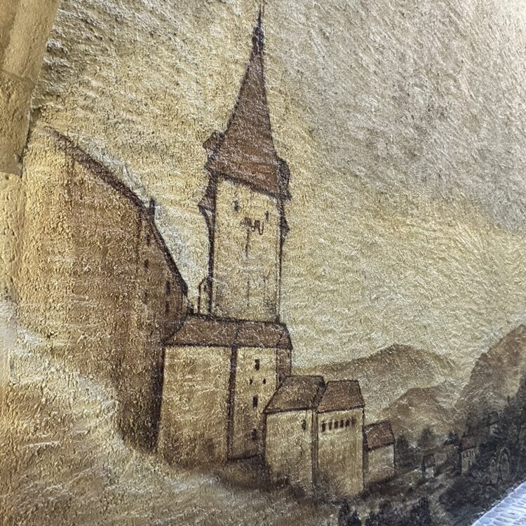 Romantic Portrait in a Frock Coat — Street art in Neuchâtel