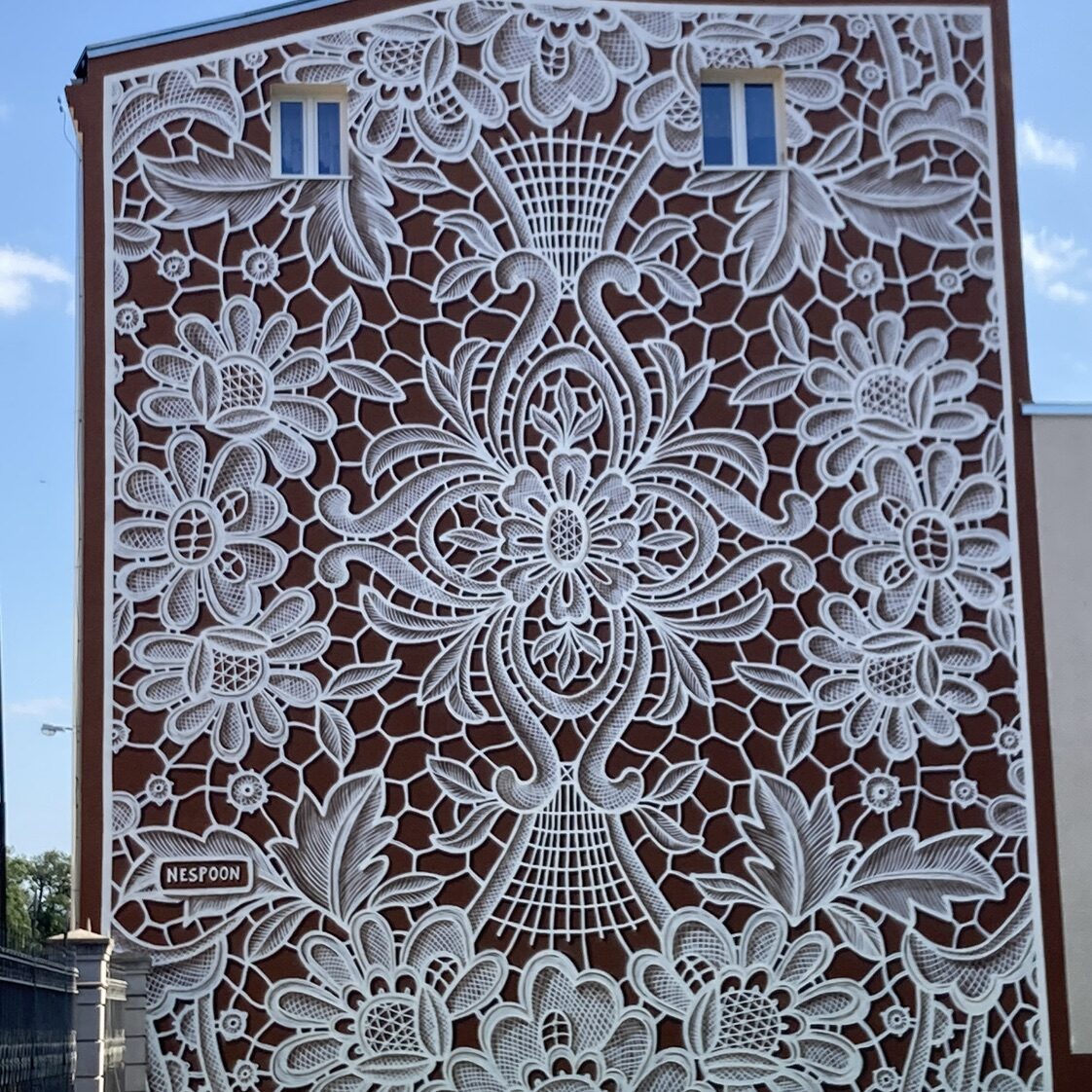Koronka, NeSpoon's Lace — Street art by NeSpoon in Łódź