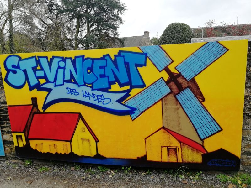 Map of street art in Saint-Vincent-des-Landes (France)