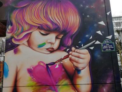 Enfant au Pinceau par Doudou Style — Street art de Doudou style à Paris
