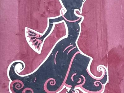 Danseuse de flamenco en silhouette — Street art à Clermont-Ferrand
