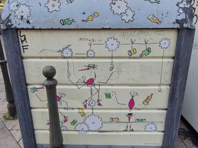 Mechanical Characters on Container — Street art in Strasbourg