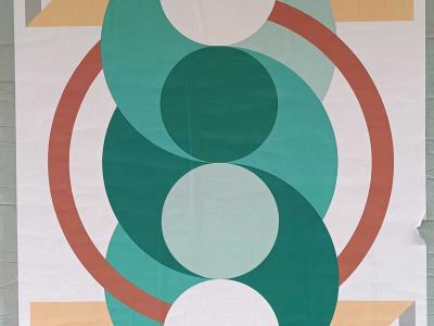 Geometric Circle Abstraction — Street art in Porto