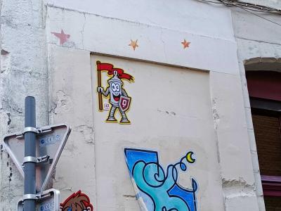 Sticker wall, Rue Doudin Lille — Street art in Lille