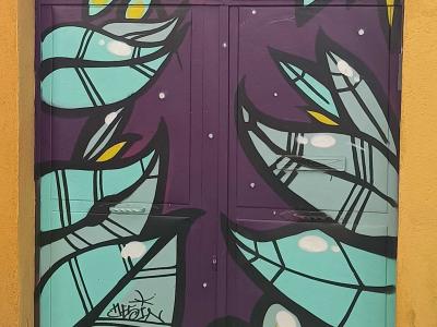 Turquoise Foliage — Street art in Madrid