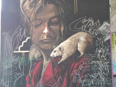 The Woman with Rats, by Naga — Street art by Naga in Nantes
