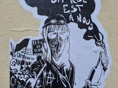 La rue est à nous, tract militant — Street art à Strasbourg