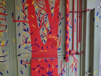 Leafy Colored Door — Street art in Strasbourg