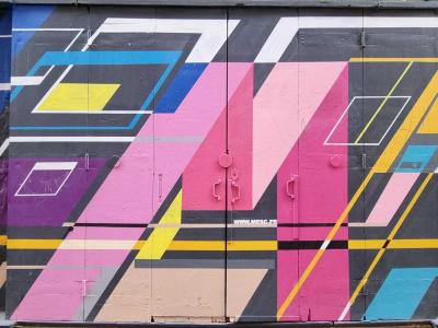 Diagonal Abstract Geometric Composition — Street art in Clermont-Ferrand
