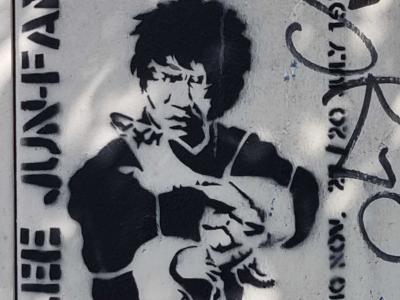 Portrait monochromatique urbain — Street art à Strasbourg