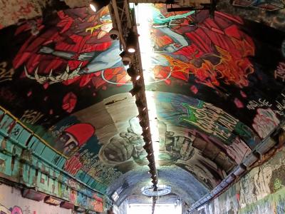 Tunnel Colorful Ceiling — Street art in London