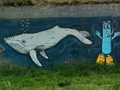 Whale and Diver by Les Oides — Street art by Les Oides in Donges