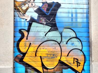 Le joueur d'harmonica — Street art à Grenoble