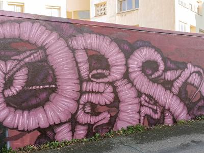 Organic Pink Lettering — Street art in Nantes