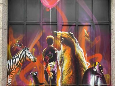 Child with Animals by Dan23 — Street art by Dan23 in Strasbourg