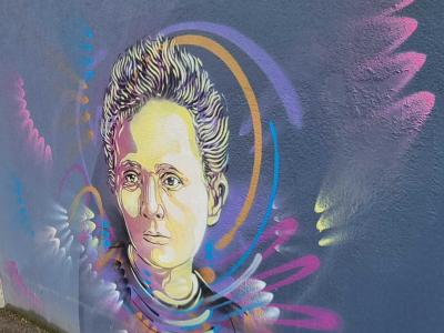 Female Portrait Colorful Halo — Street art by C215 in Échirolles